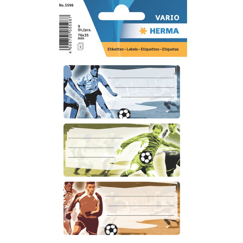 5598 Schuletiketten - Fussball