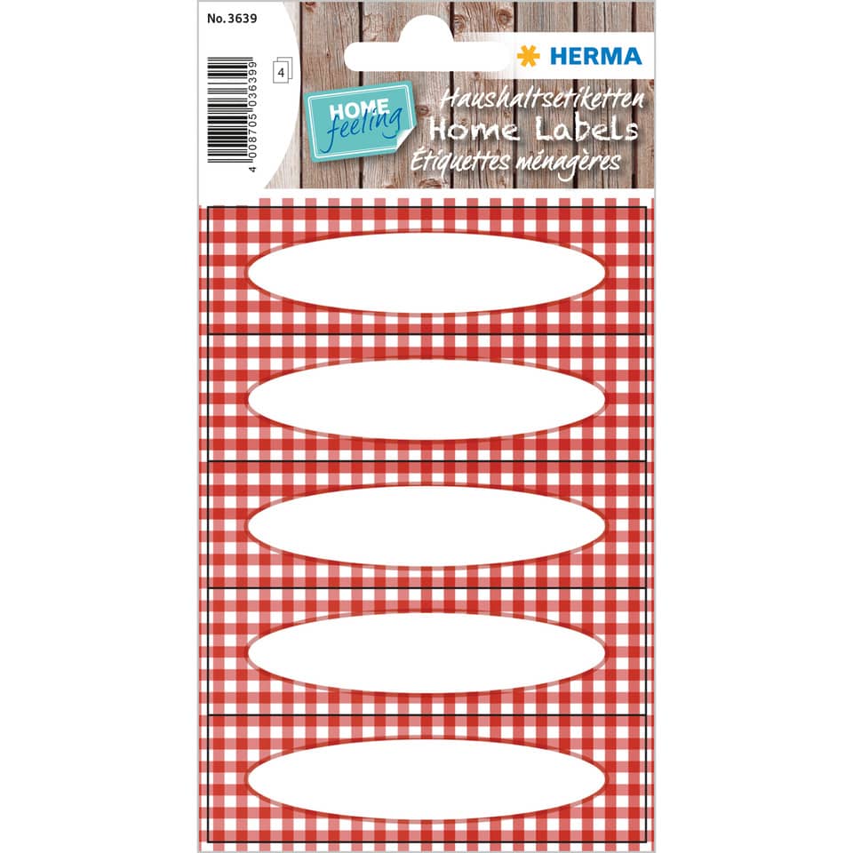 3639 Küchenetiketten Vichy- Karo rot