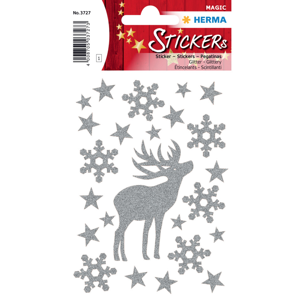 3727 Sticker MAGIC Hirsch - glittery, 24 Stück