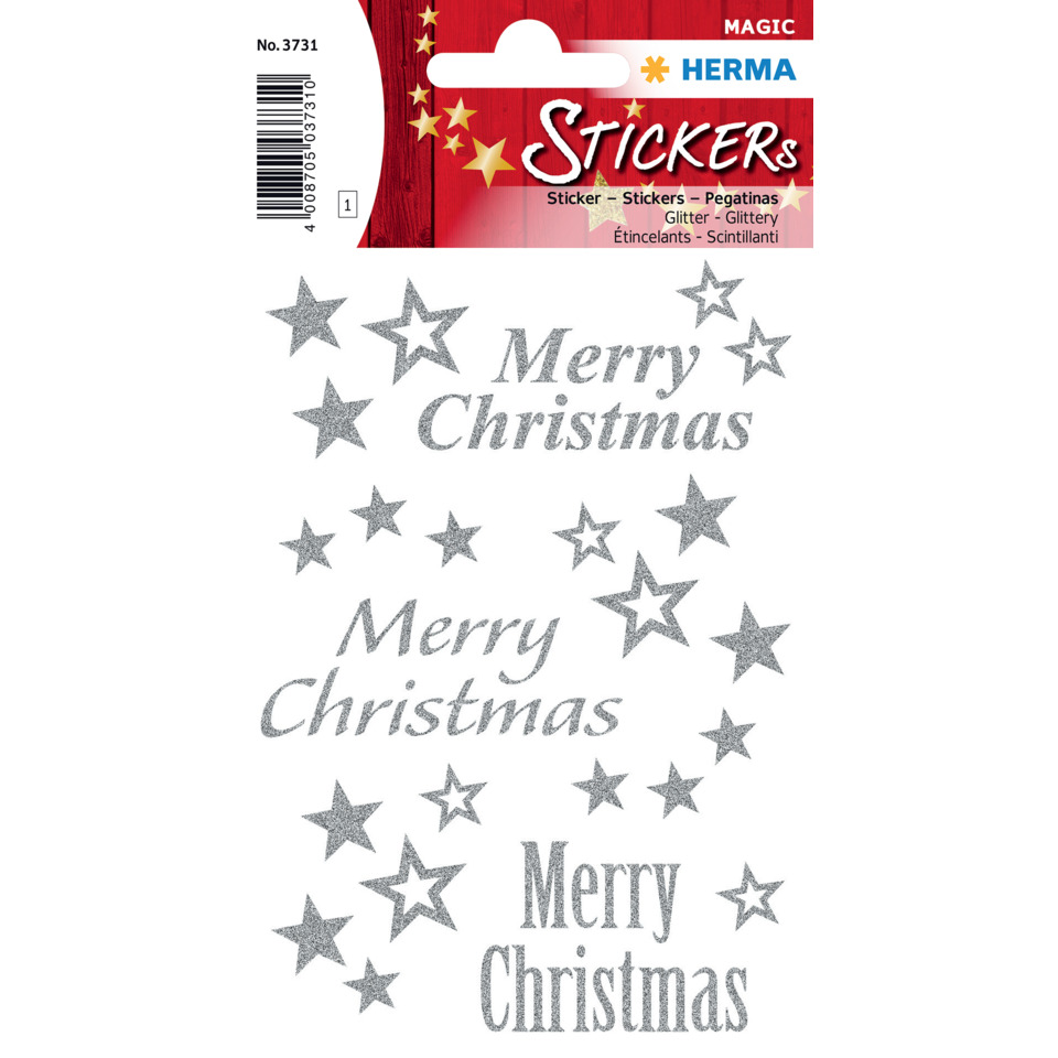 3731 Sticker MAGIC Merry Christmas, glittery