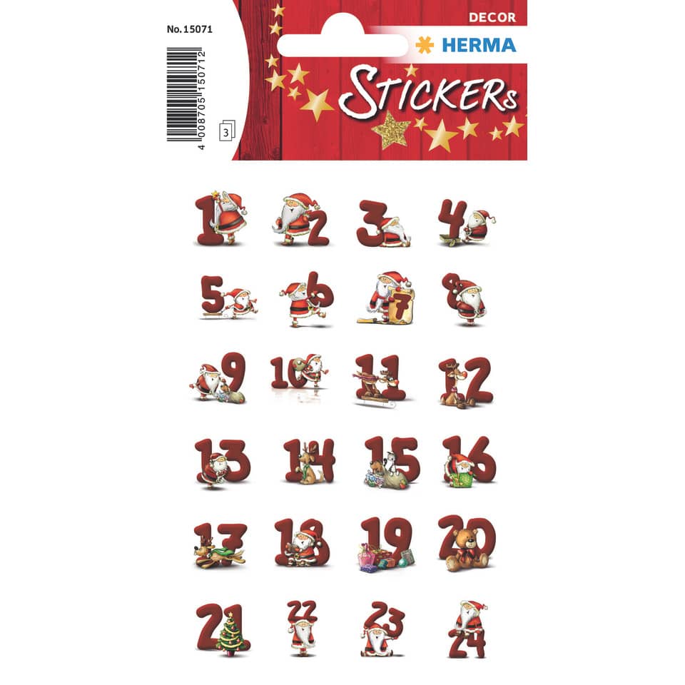 15071 Sticker DECOR Lebkuchenzahlen Sticker 1-24