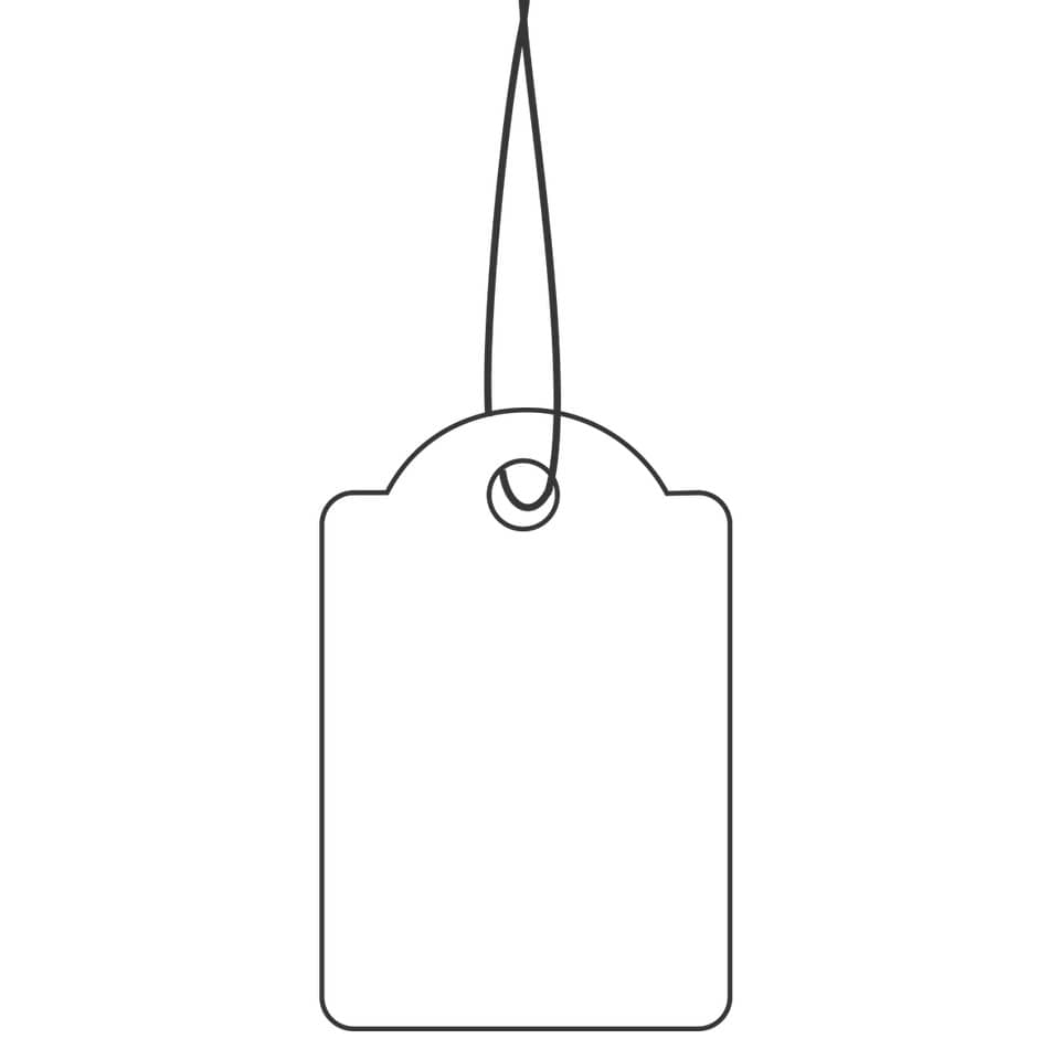 6903 Hängeetiketten - 18x28 mm, mit rotem Faden, 1000 Stück