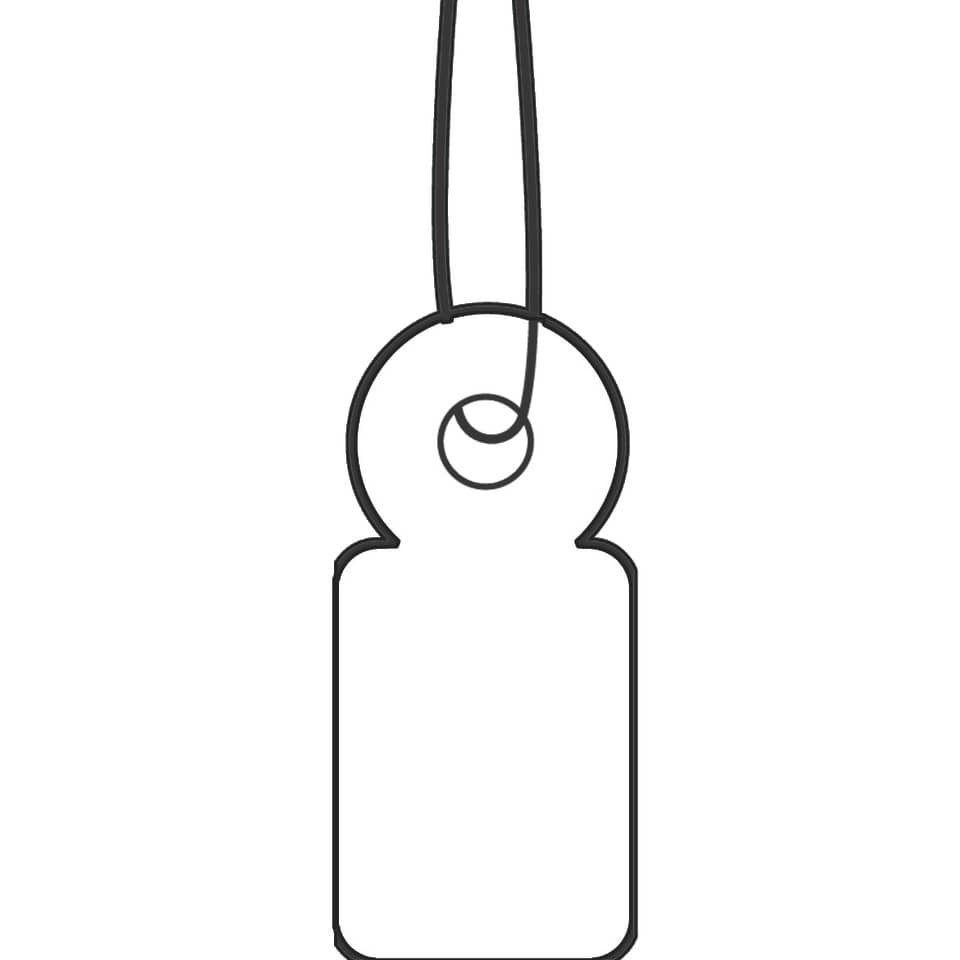 6949 Hängeetiketten - 10x22 mm, mit weißem Faden, 1000 Stück
