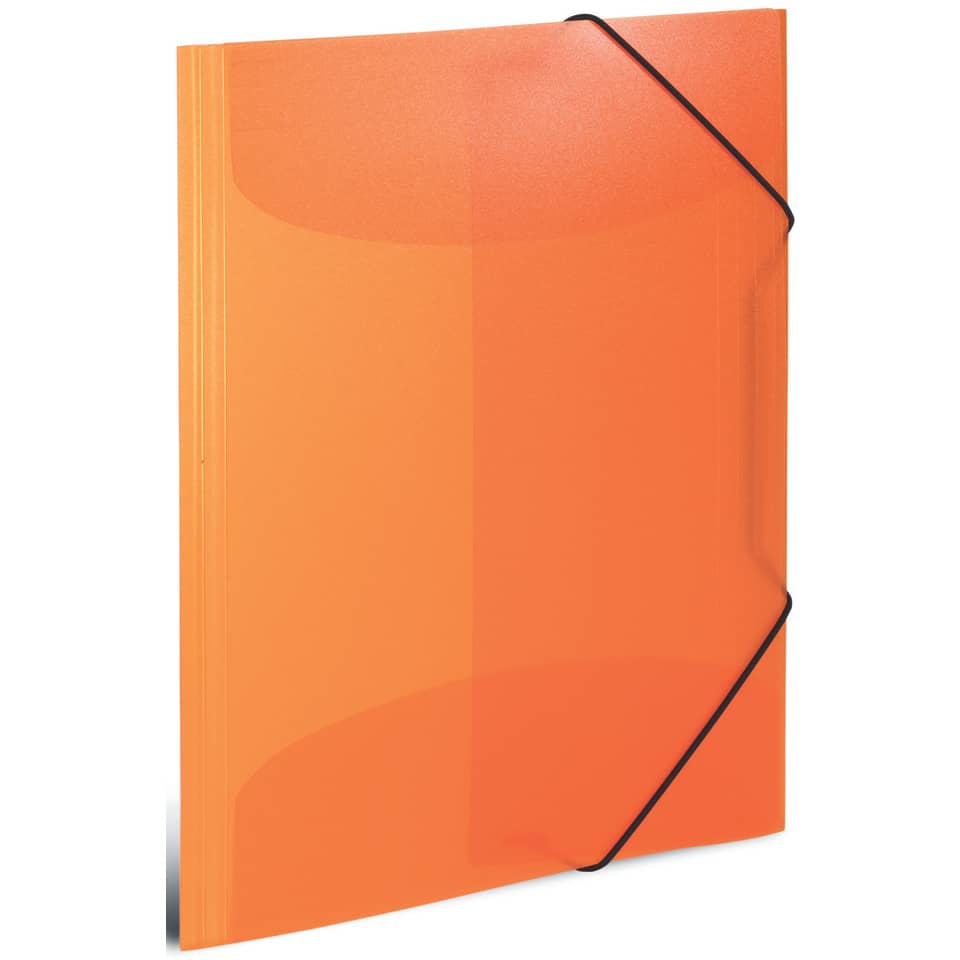 19503 Gummizugmappe - A4, PP transluzent, orange