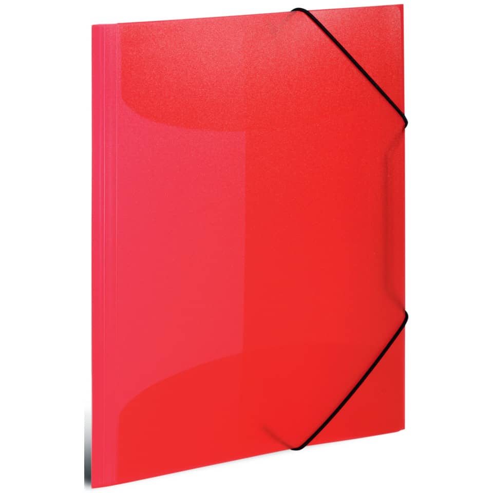 19504 Gummizugmappe - A4, PP transluzent, rot