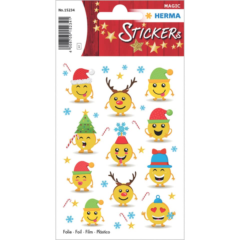 15234 Sticker MAGIC Weihnachtsemojis - Folie