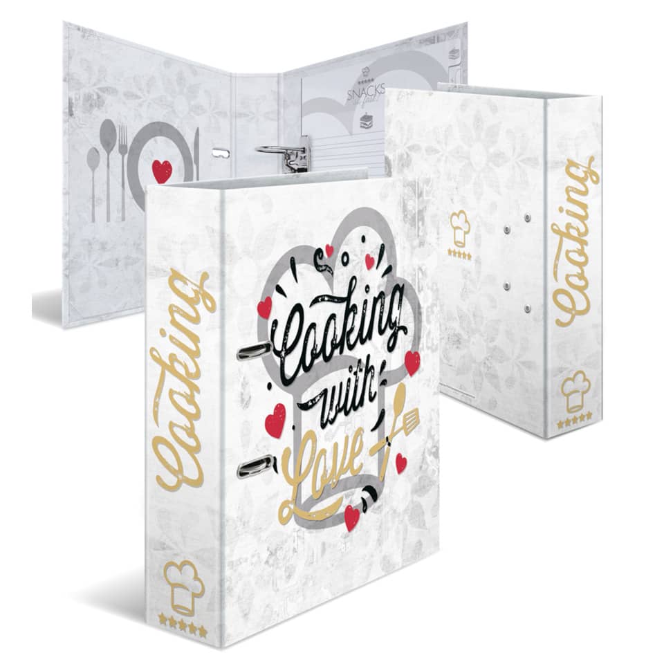 Kochrezeptordner Cooking with love - A4, inkl. 10-tlg. Register