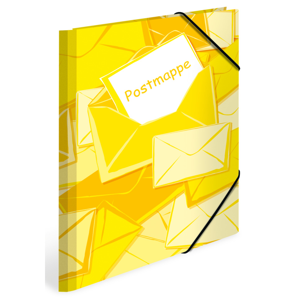 Gummizugmappe Postmappe - A4, gelb, Karton