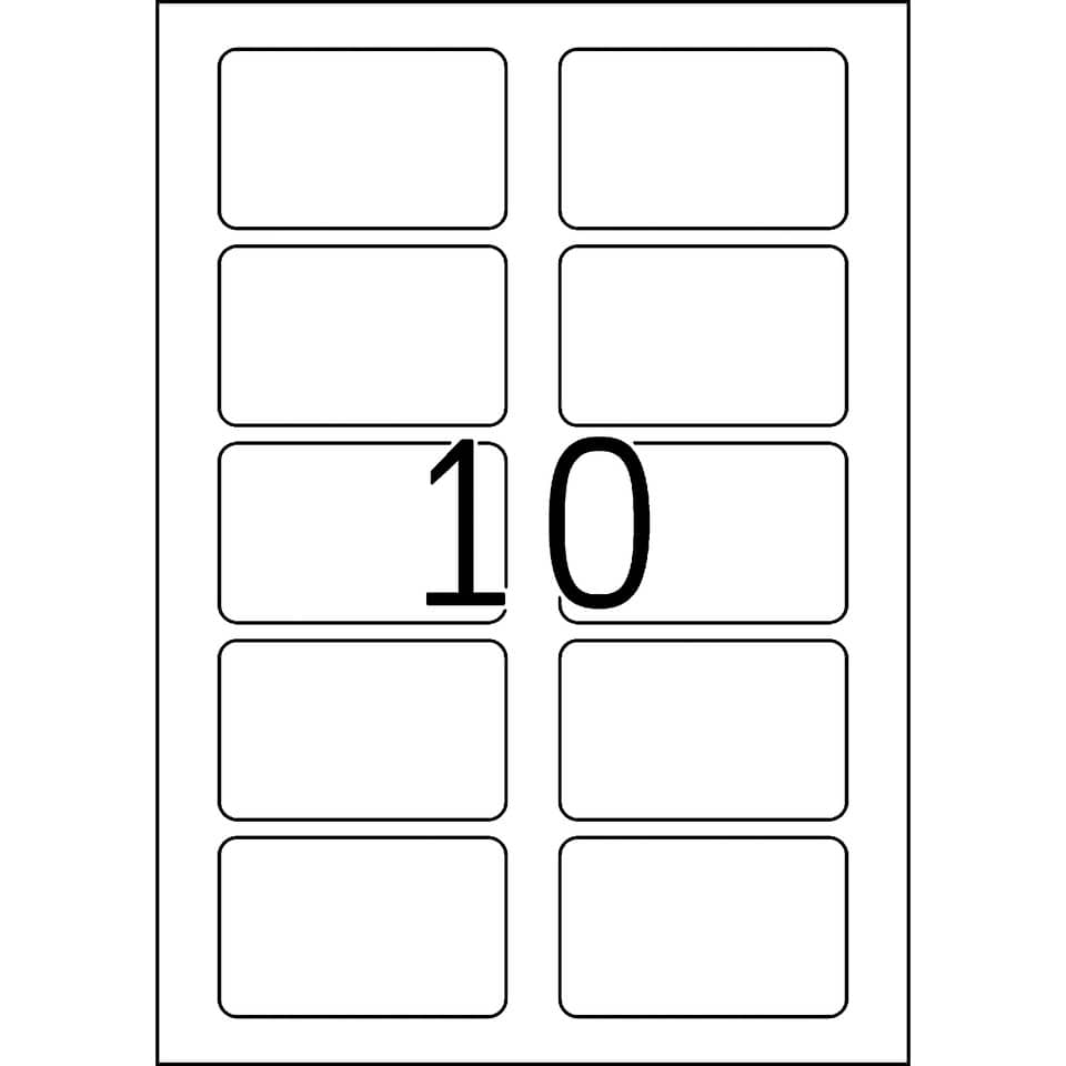 4587 Namensetiketten, ablösbar, A4, 80 x 50 mm, weiß, trennbar, Acetatseide, bedruckbar, 100 Stück