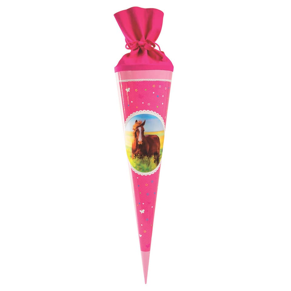 Schultüte Pferdeliebe, 3D, 70cm, Filzverschluss