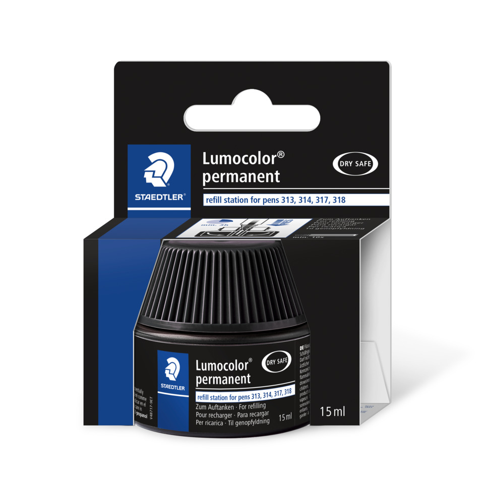 Feinschreibertinte Lumocolor® refill station - permanent, für Universalstifte