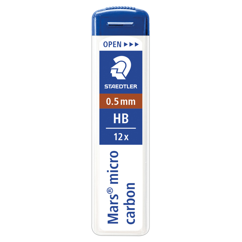 Feinmine Mars® micro carbon 250 - 0,5 mm, HB, schwarz, 12 Minen
