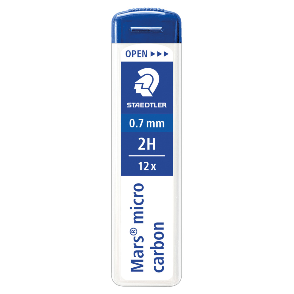 Feinmine Mars® micro carbon 250 - 0,7 mm, 2H, schwarz, 12 Minen