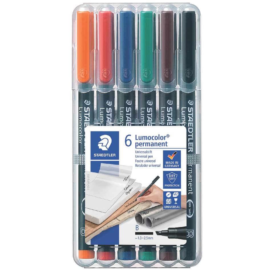 Feinschreiber Universalstift Lumocolor® - permanent, B, 6 Farben