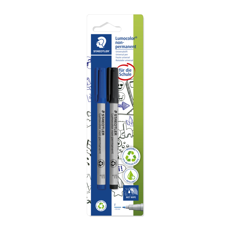 Feinschreiber Universalstift Lumocolor® - non-permanent, F, 2 Farben