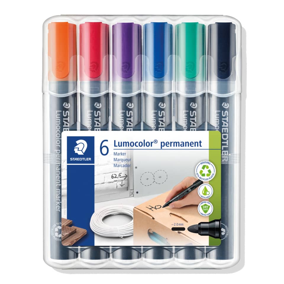 Permanentmarker Lumocolor® 352, STAEDTLER Box mit 6 Farben