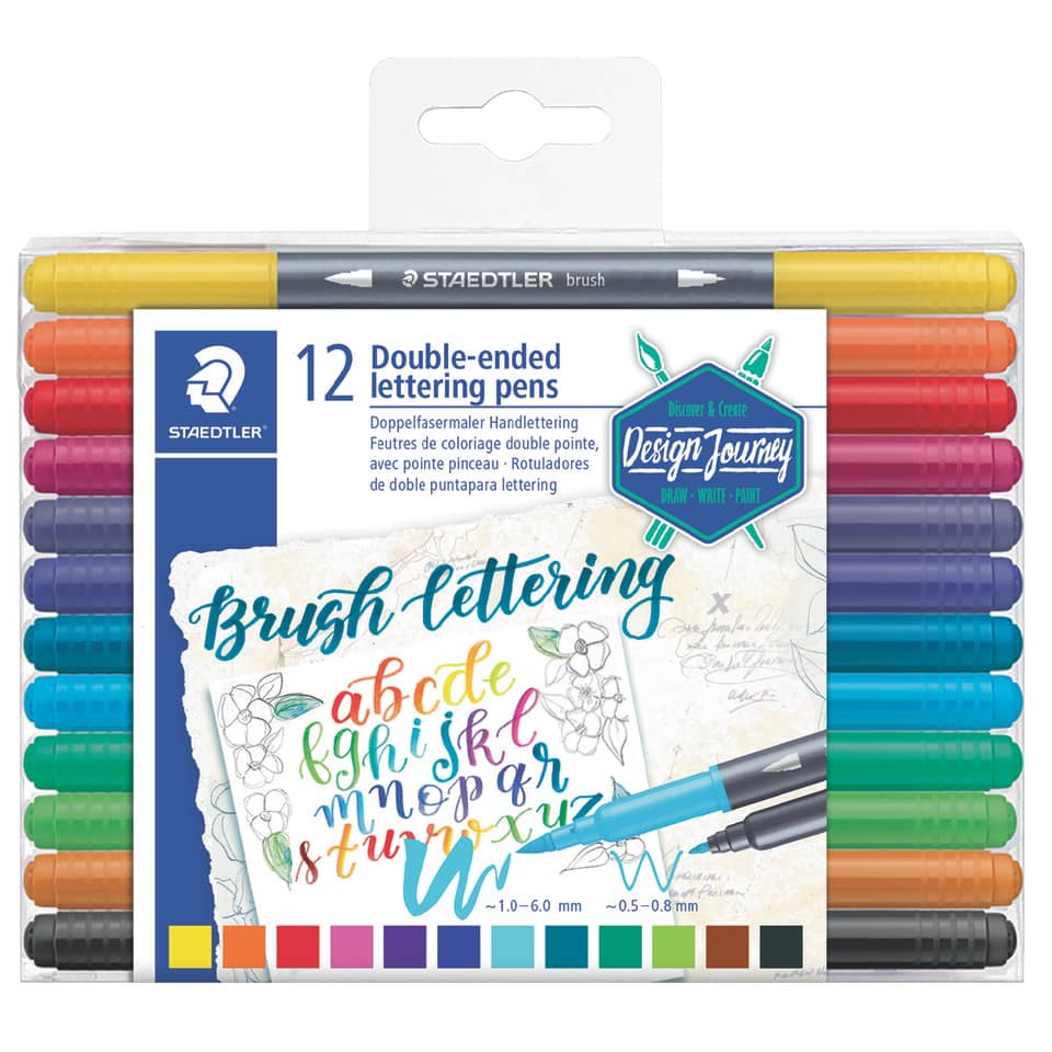Fasermaler brushletter duo - 12 Farben, sortiert