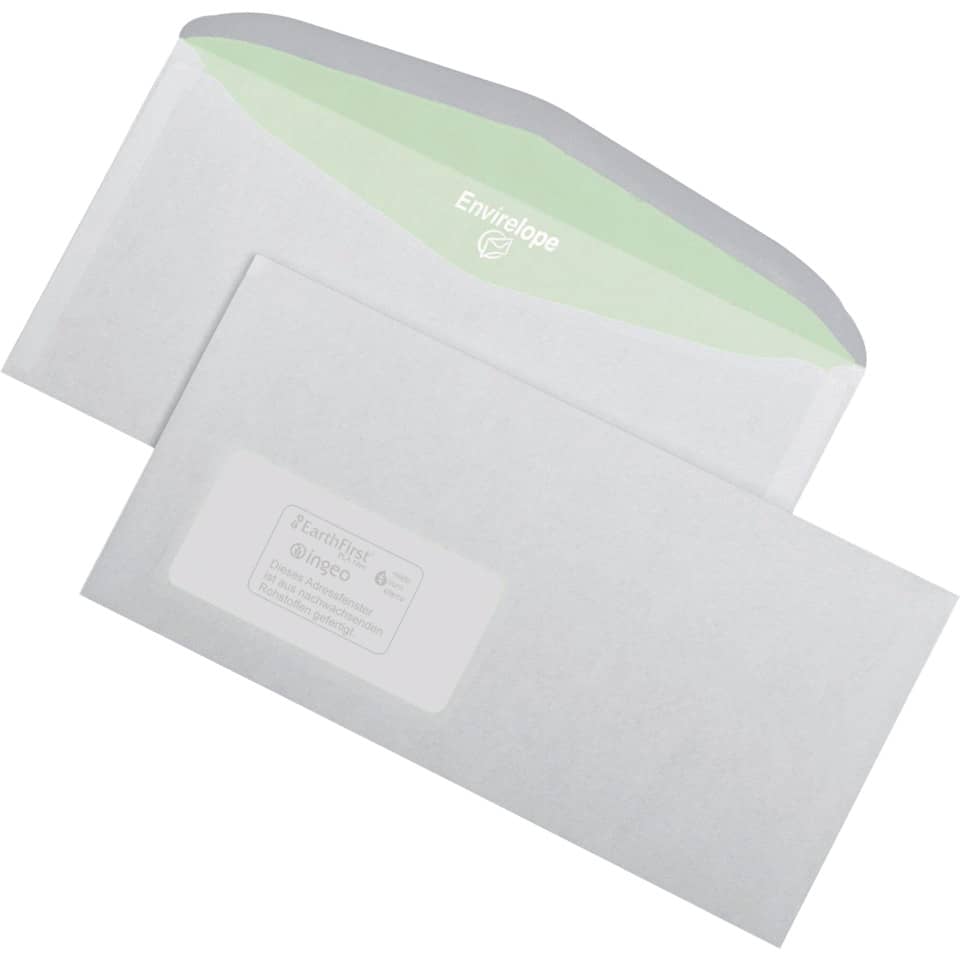 Kuvertierumschlag  -114 x 229 mm, gummiert, 75 g/qm, mit Fenster, 1.000 Stück