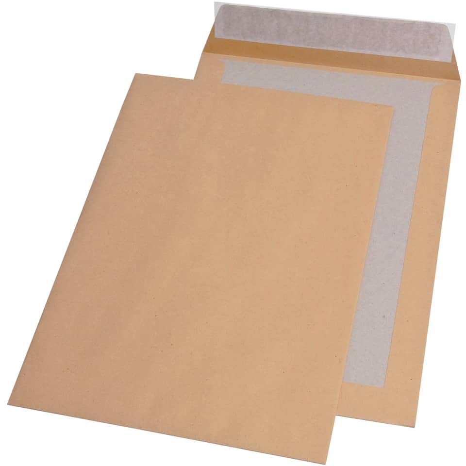 Papprückwandtasche, C4, ohne Fenster, Haftklebung, braun, Natron, 110 g/qm