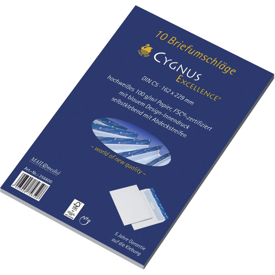 Briefumschlag C5, haftkebend, weiß, Offset 100g, 10 Stück