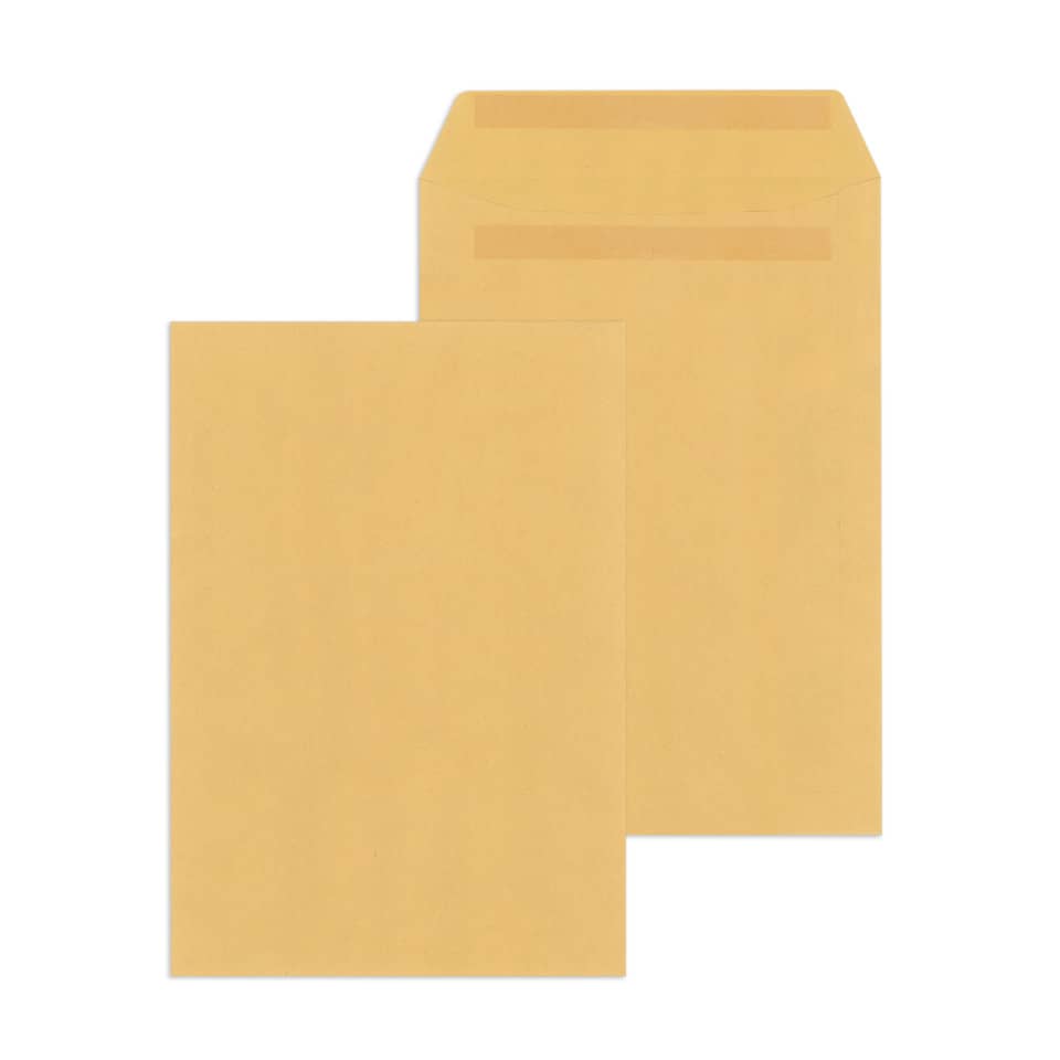 Versandtaschen Recycling - C4 , ohne Fenster, selbstklebend, 90 g/qm, braun, 250 Stück