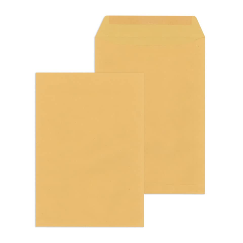 Versandtaschen Recycling - C4 , ohne Fenster, gummiert, 90 g/qm, braun, 250 Stück