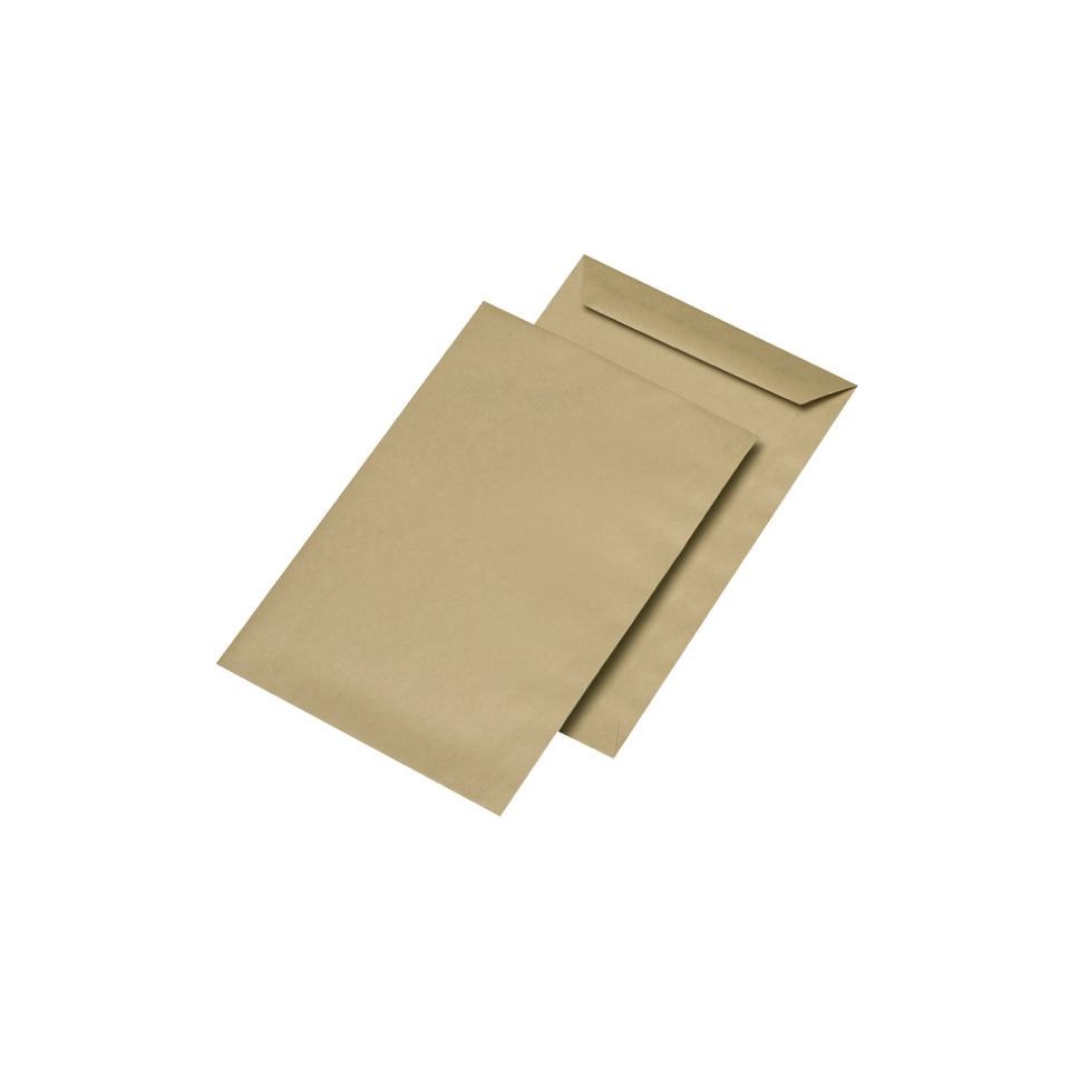 Versandtasche C5, nassklebend, ohne Fenster, braun, 70 g/qm