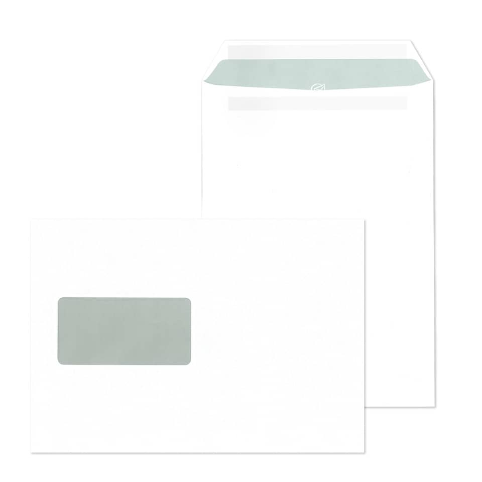 Versandtaschen C5, mit Fenster, selbstklebend, 90 g/qm, weiß, 500 Stück