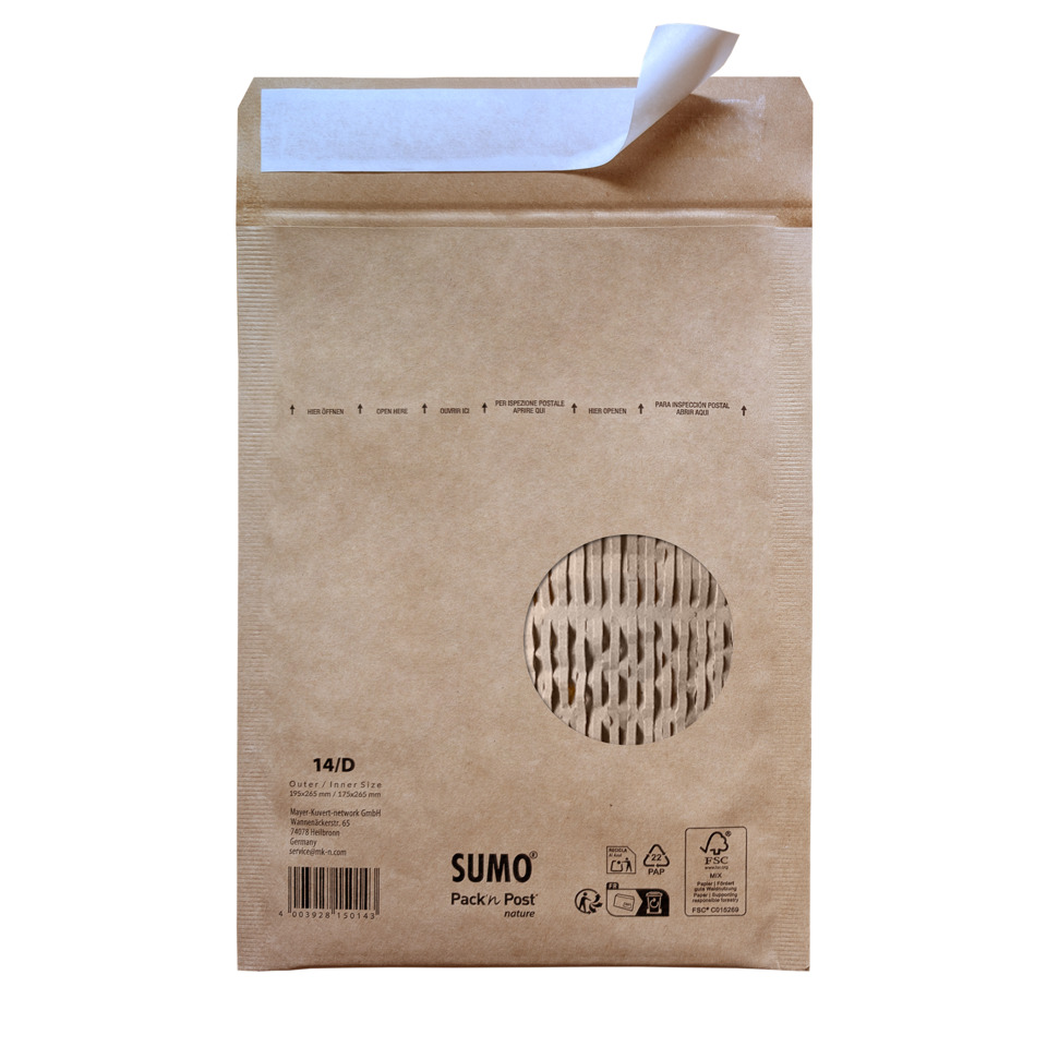 Papierpolstertasche D - 175 x 265 mm, braun