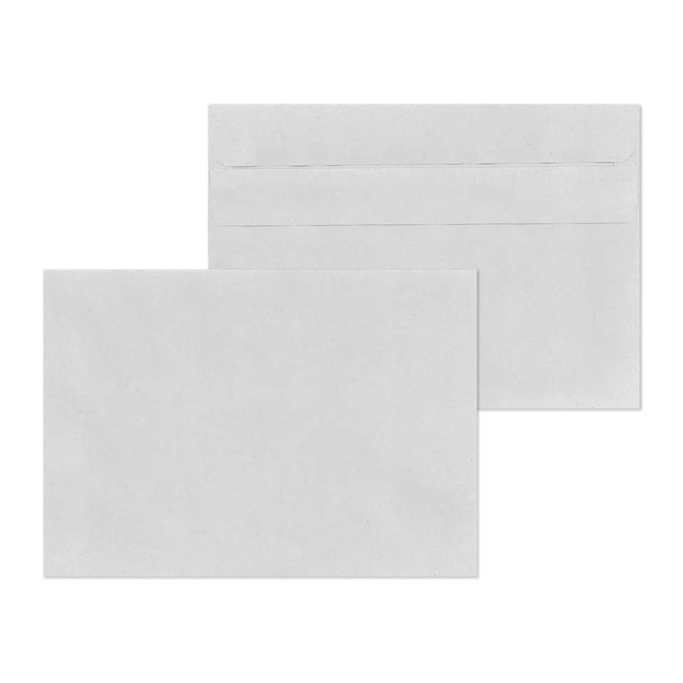 Briefumschläge - C6 (162x114 mm), ohne Fenster, selbstklebend, 75 g/qm, 1.000 Stück, recycling grau