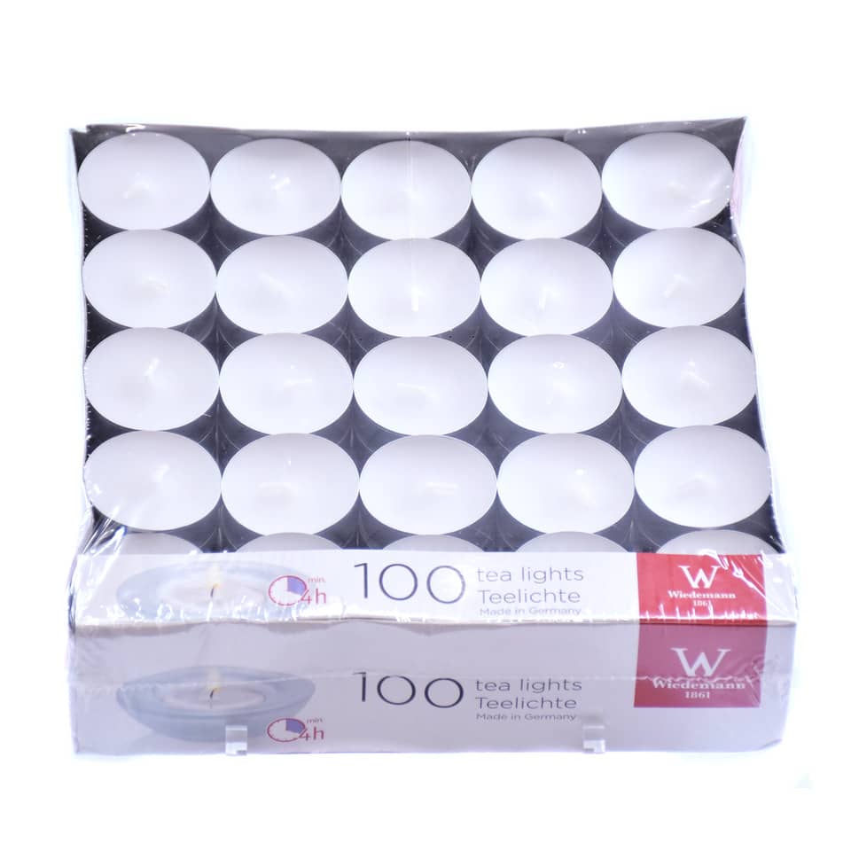 Teelicht  - weiß, 100 Stück, Metallhülle