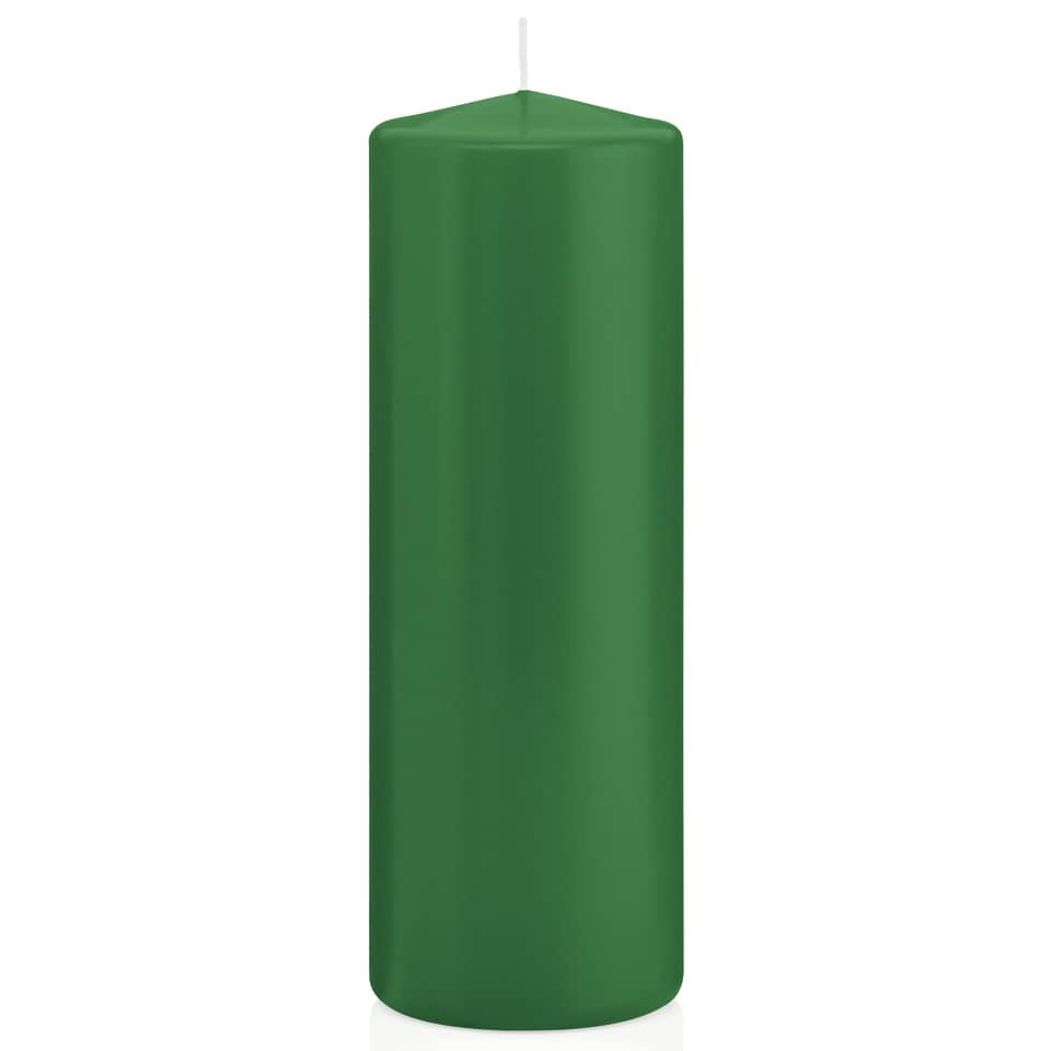 Stumpenkerze, 200x70mm, dunkelgrün