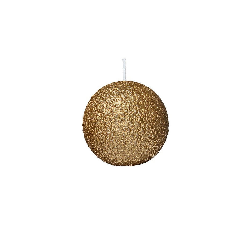 Kugelkerze Snow, Ø80mm, gold