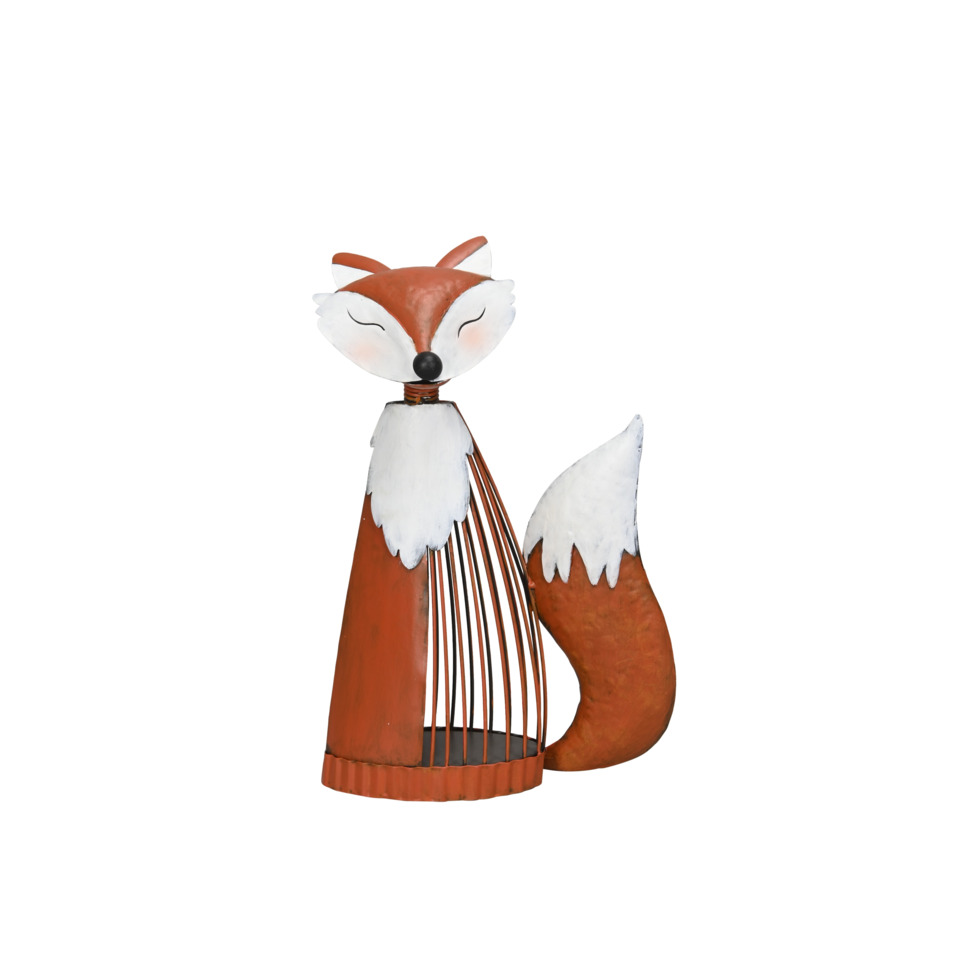 Dekofigur Fuchs, 23 x 12 x 33 cm, Eisen, orange/braun