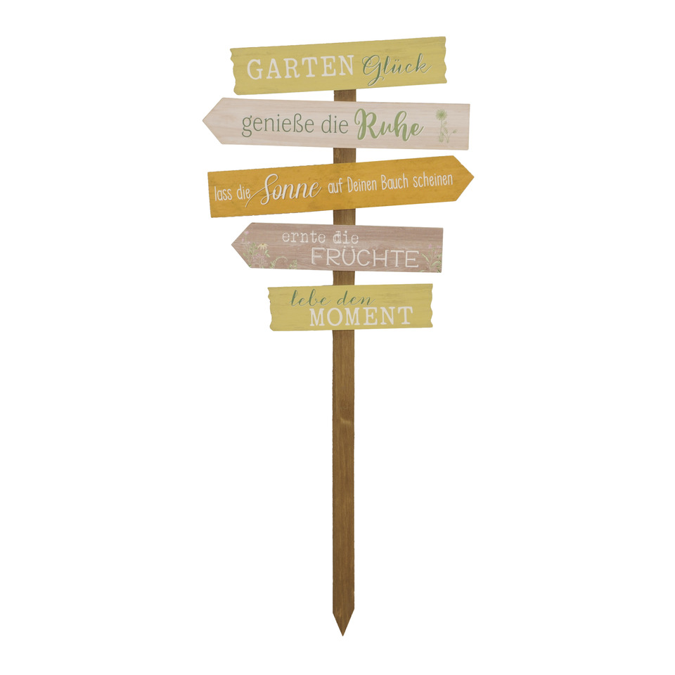 Gartenstecker Gartenglück, 35x78cm, gelb
