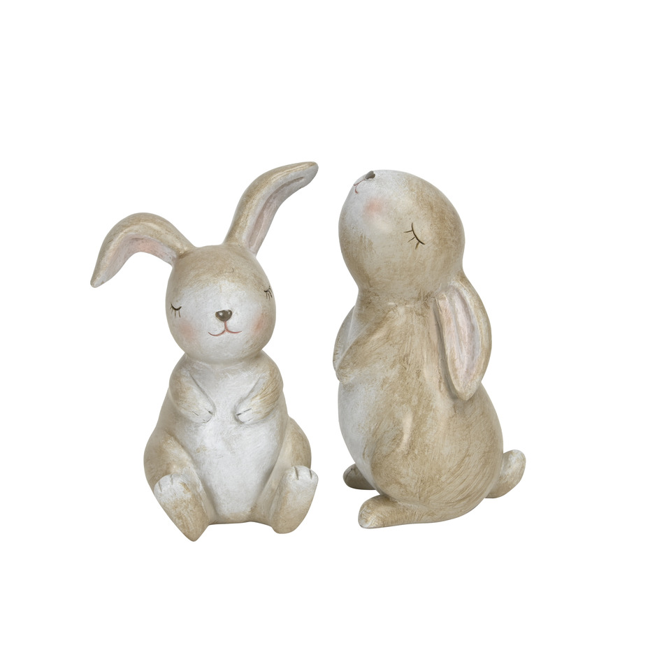 Osterhase, 6 x 7 x 13,5 cm, Polyresin, braun sortiert