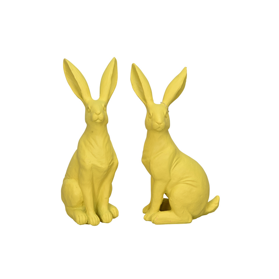 Osterhase pastell, H 19cm, Polyresin, gelb sortiert