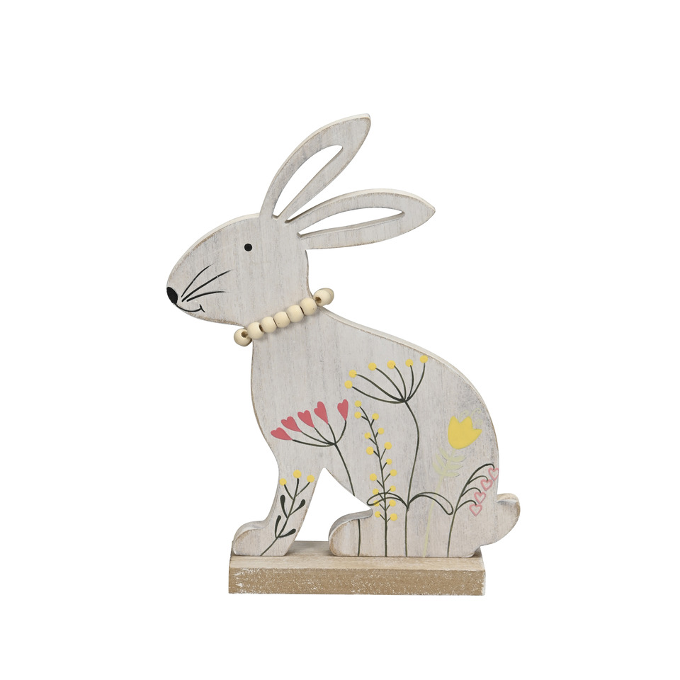 Osterhase Blumenwiese, 17 x 5 x 22,5 cm, Holz, bunt