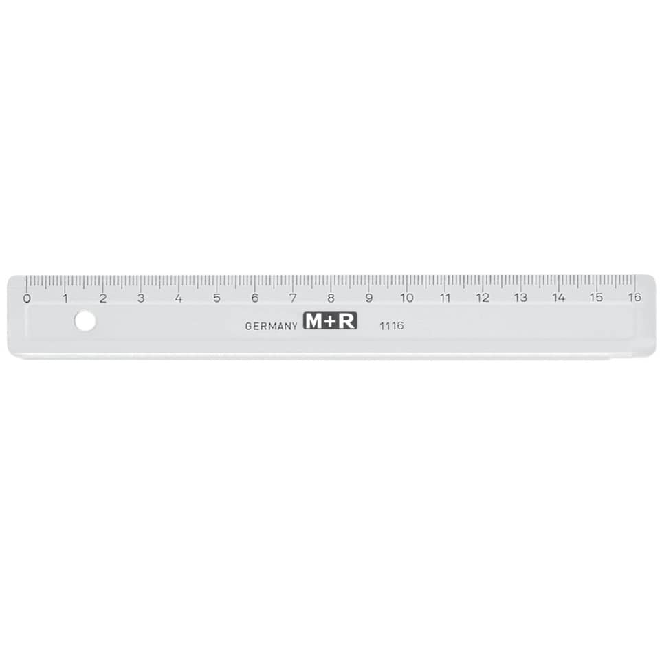Lineal Plastik - 16 cm, transparent