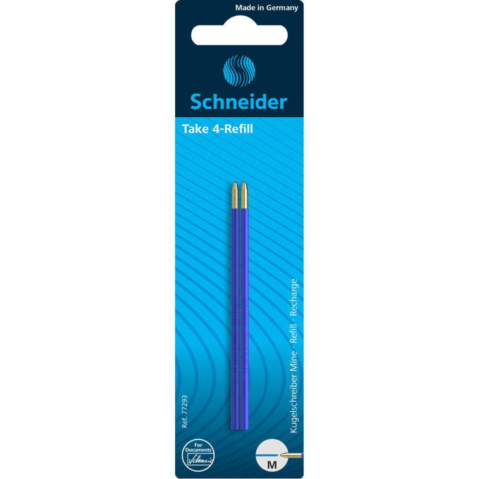 Kugelschreibermine Take 4 Refill - M, blau (dokumentenecht), 2 Stück