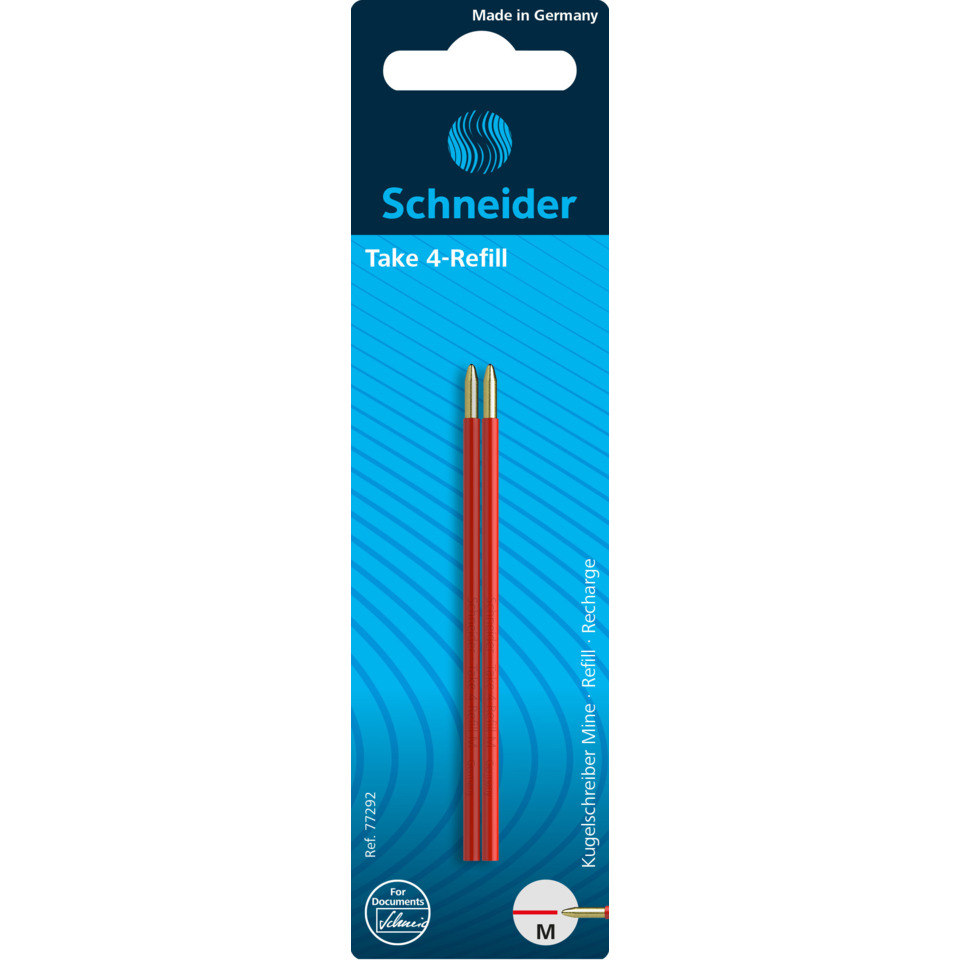 Kugelschreibermine Take 4 Refill - M, rot (dokumentenecht), 2 Stück