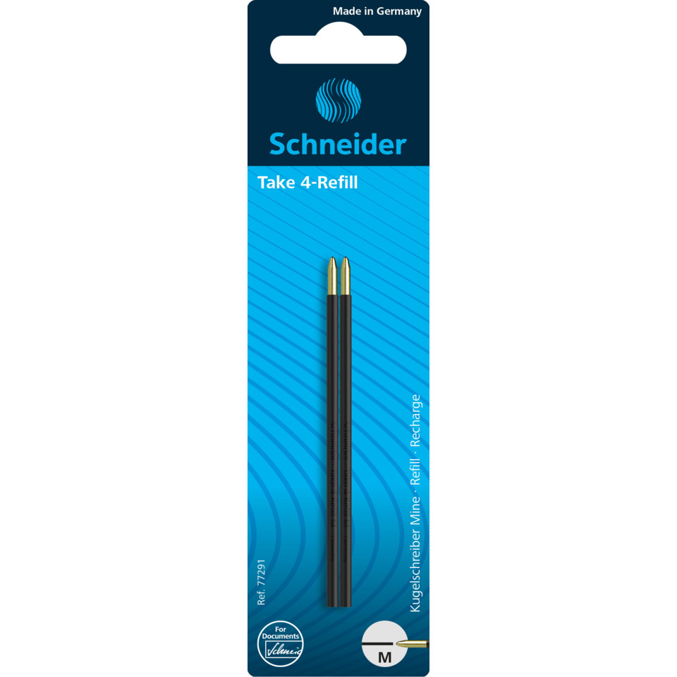 Kugelschreibermine Take 4 Refill - M, schwarz (dokumentenecht), 2 Stück