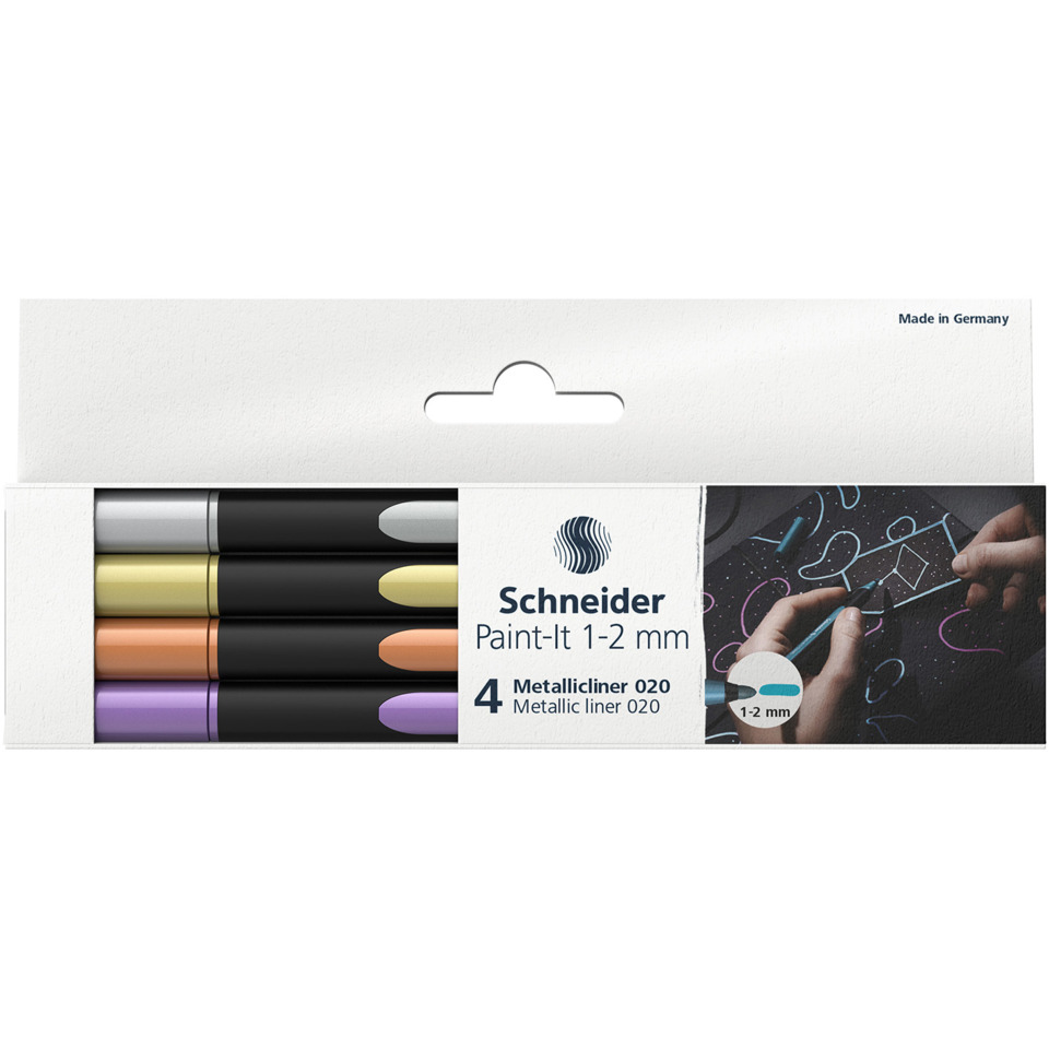 Metallicliner Paint-It 020 - 1-2 mm, sortiert, 4er Etui