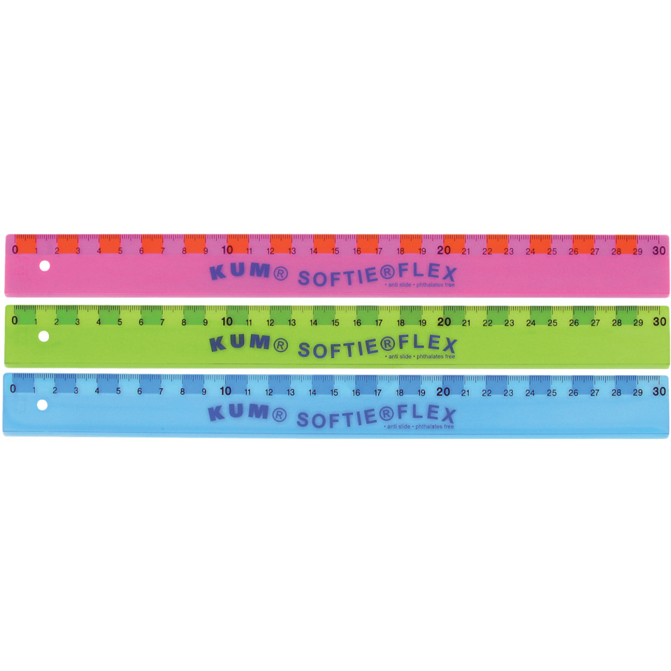 Lineal Kunststoff SOFTIE®FLEX - 30 cm, flexibel, sortiert