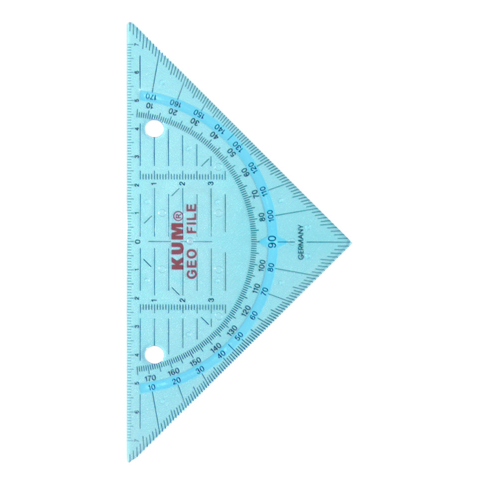 Geometrie-Dreieck - 16 cm, 4fach-Lochung, sortiert