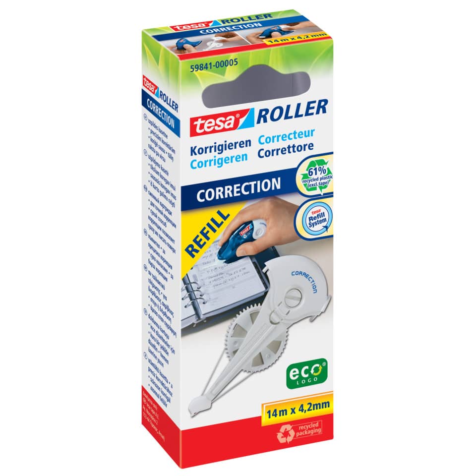 Kassette für Korrekturroller Roller Korrigieren ecoLogo, 4,2 mm x 14 m