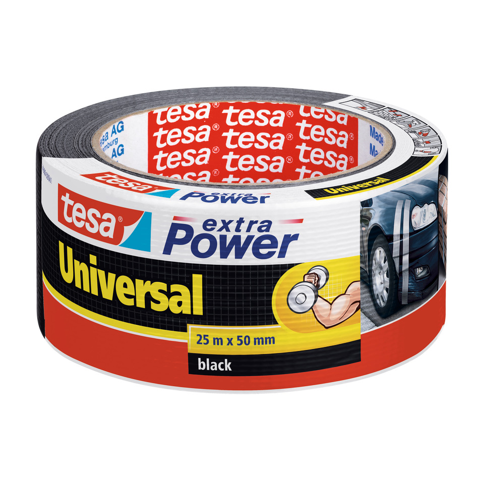Gewebeklebeband extra Power Universal - 25 m x 50 mm, schwarz