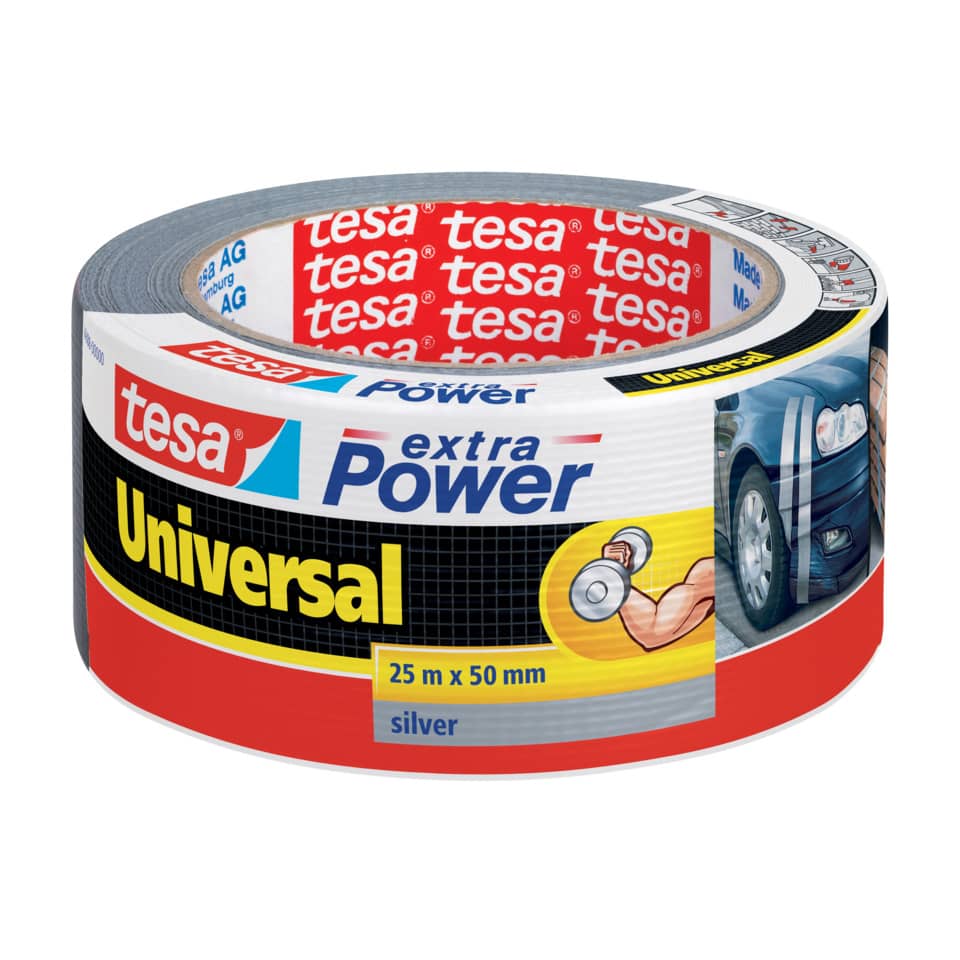 Gewebeklebeband extra Power Universal - 25 m x 50 mm, silber