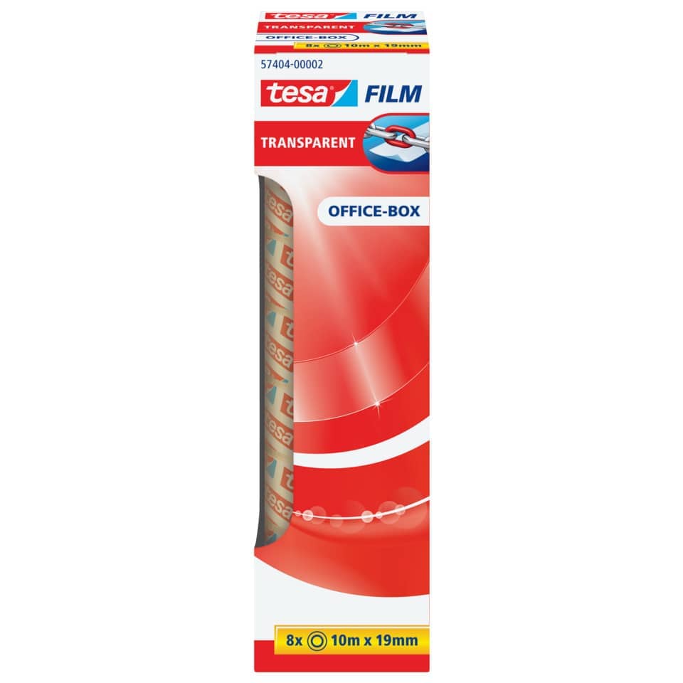 Klebefilm Office Box - transparent, 19 mm x 10 m, 8 Rollen