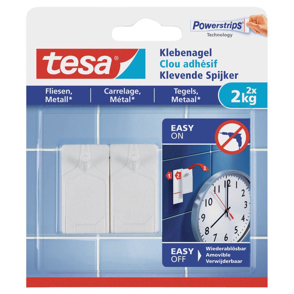 Powerstrips® Klebenagel - ablösbar, Tragfähigkeit 2.000 g, weiß, 2 Stück